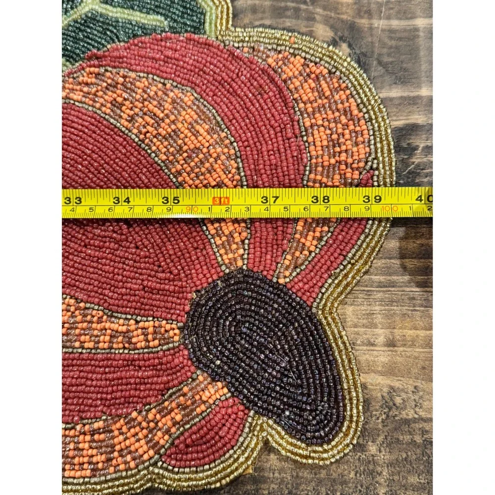 Beaded Pumpkin Table Runner Fall Autumn‎ Harvest Thanksgiving Decor 39.5x14.5in